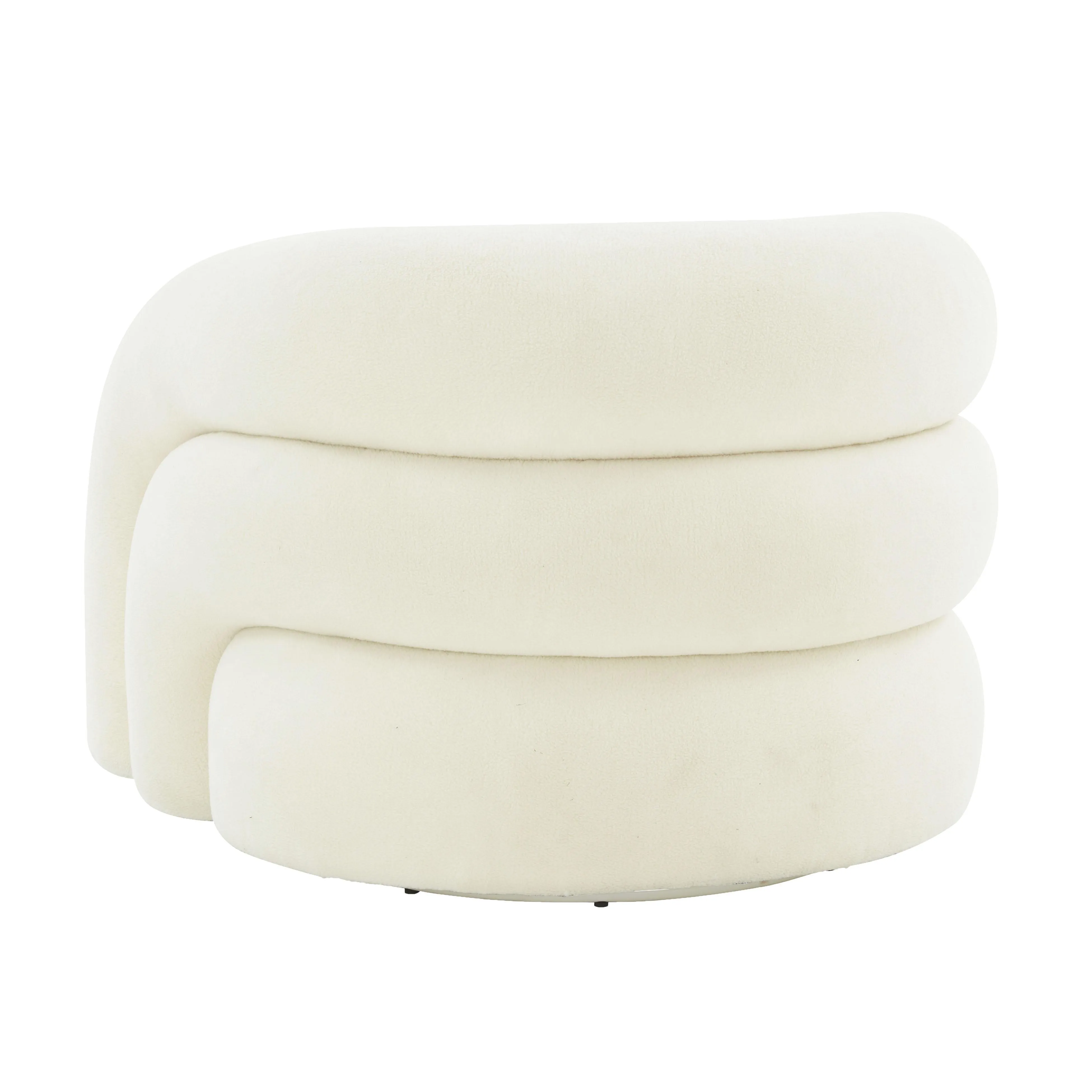 Tov Slipper Cream Vegan Shearling Swivel Chair