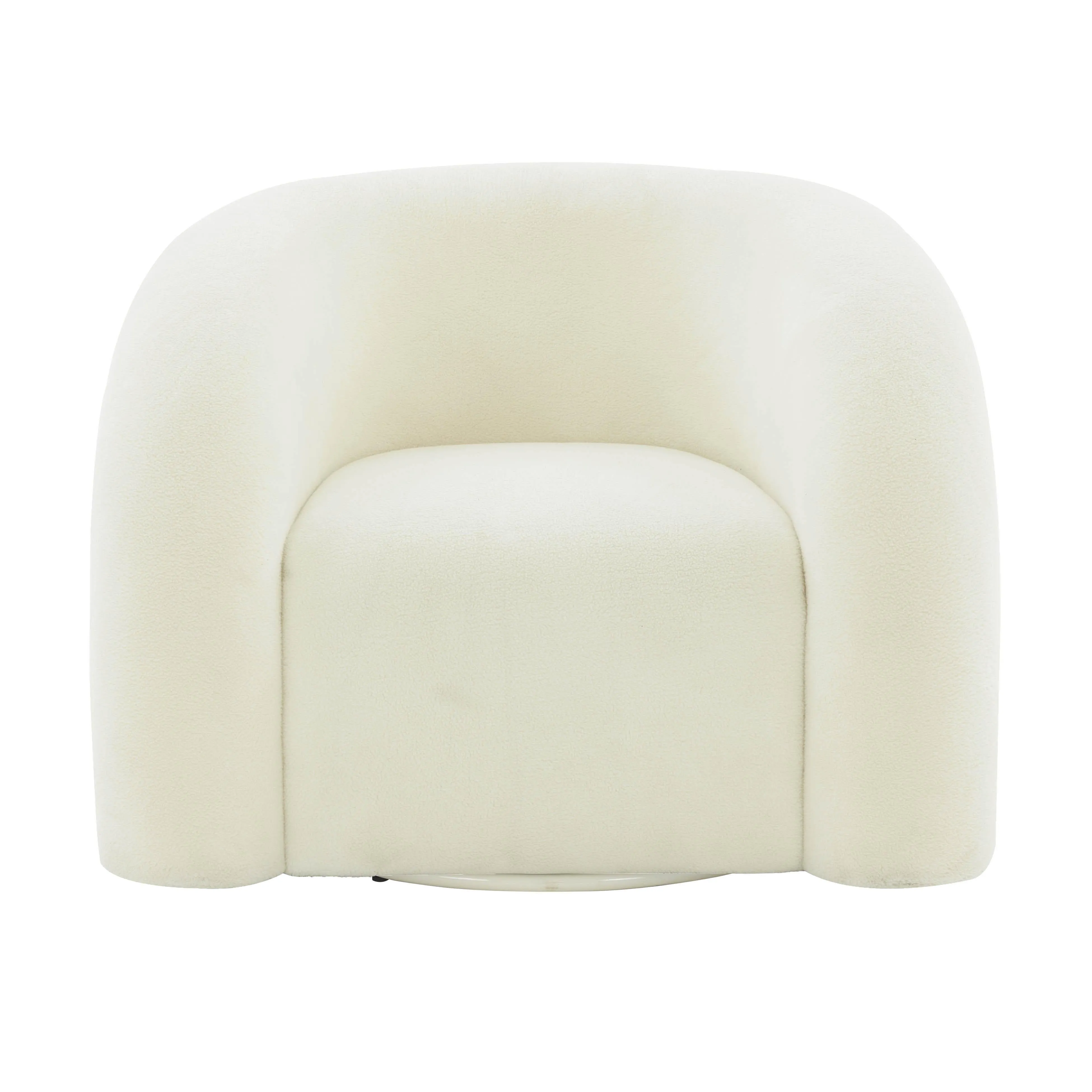 Tov Slipper Cream Vegan Shearling Swivel Chair