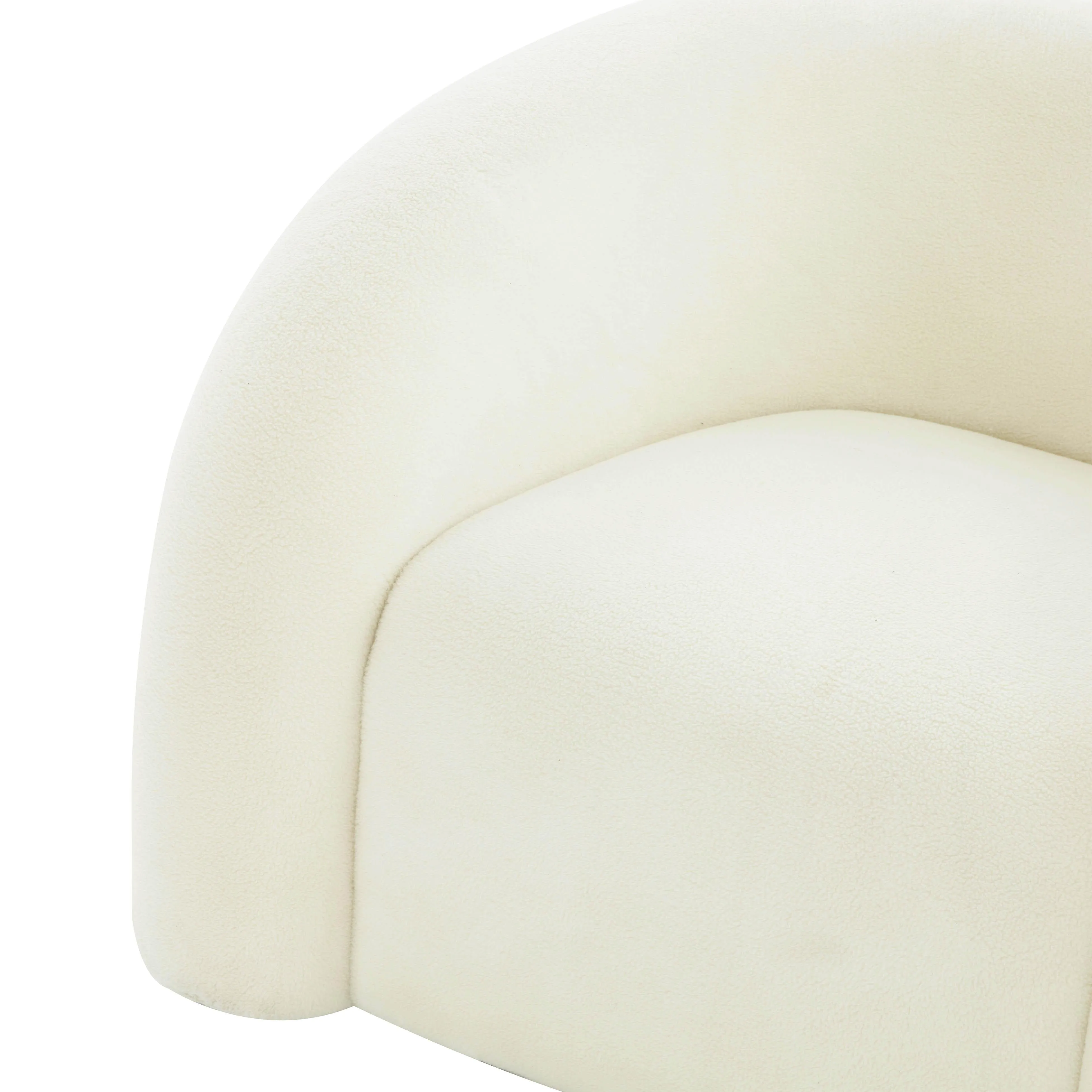 Tov Slipper Cream Vegan Shearling Swivel Chair
