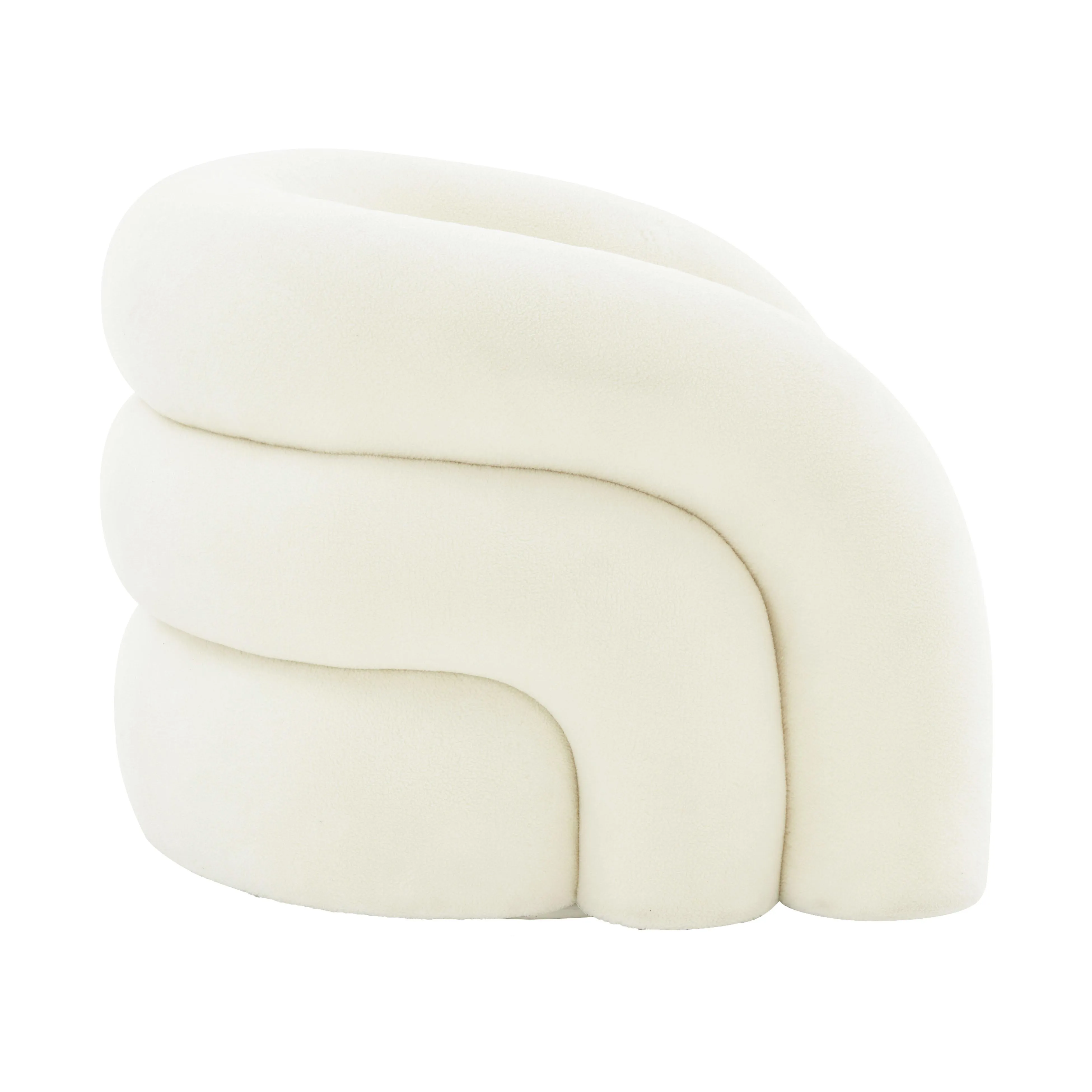 Tov Slipper Cream Vegan Shearling Swivel Chair