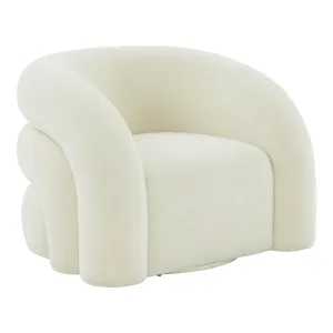 Tov Slipper Cream Vegan Shearling Swivel Chair