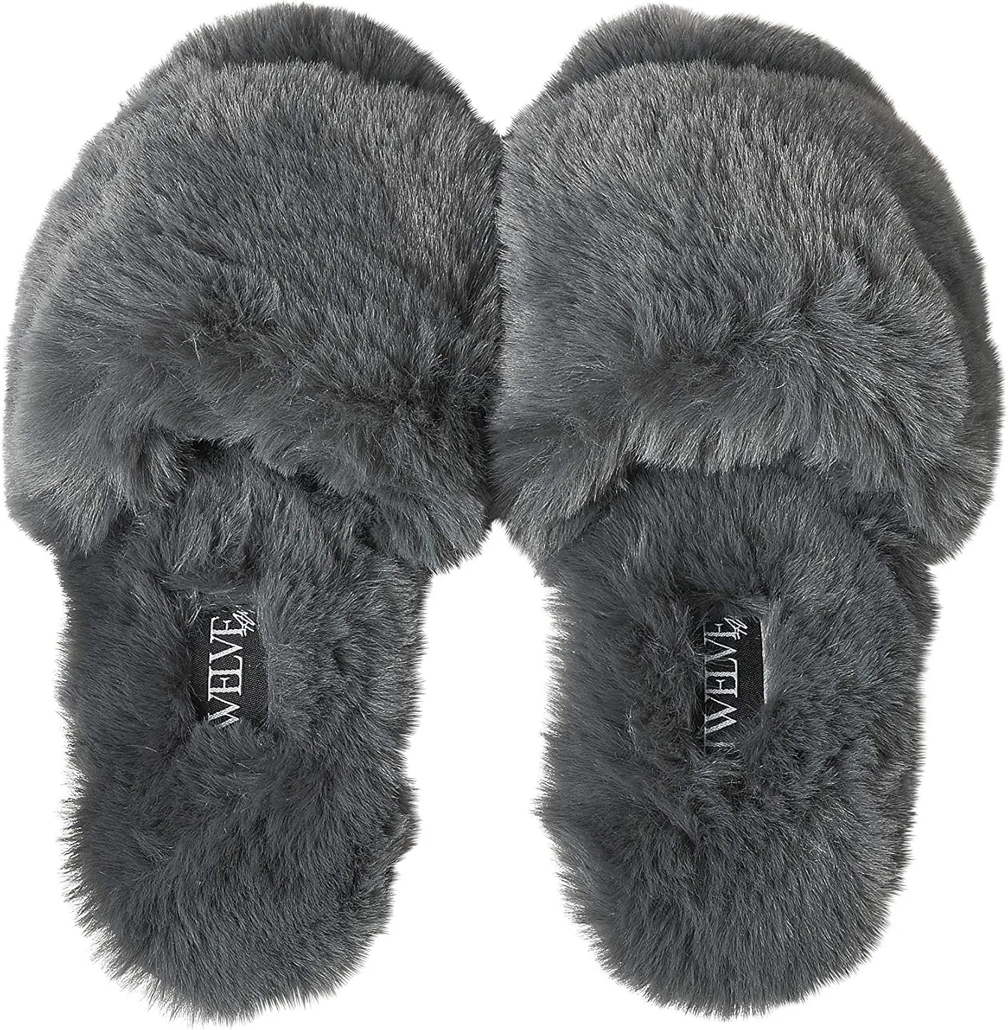 Twelve AM Co. Womens So Good Fluffy Slippers