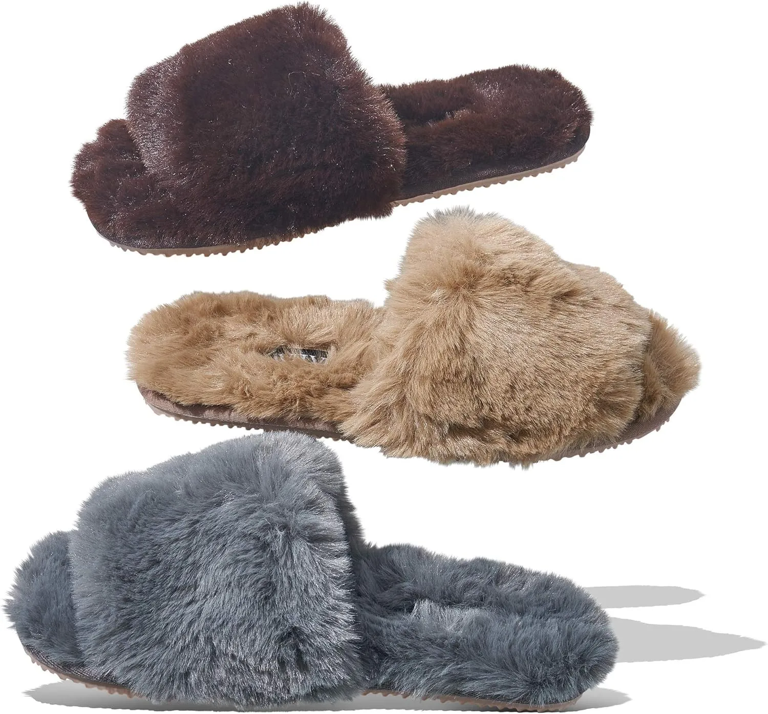 Twelve AM Co. Womens So Good Fluffy Slippers