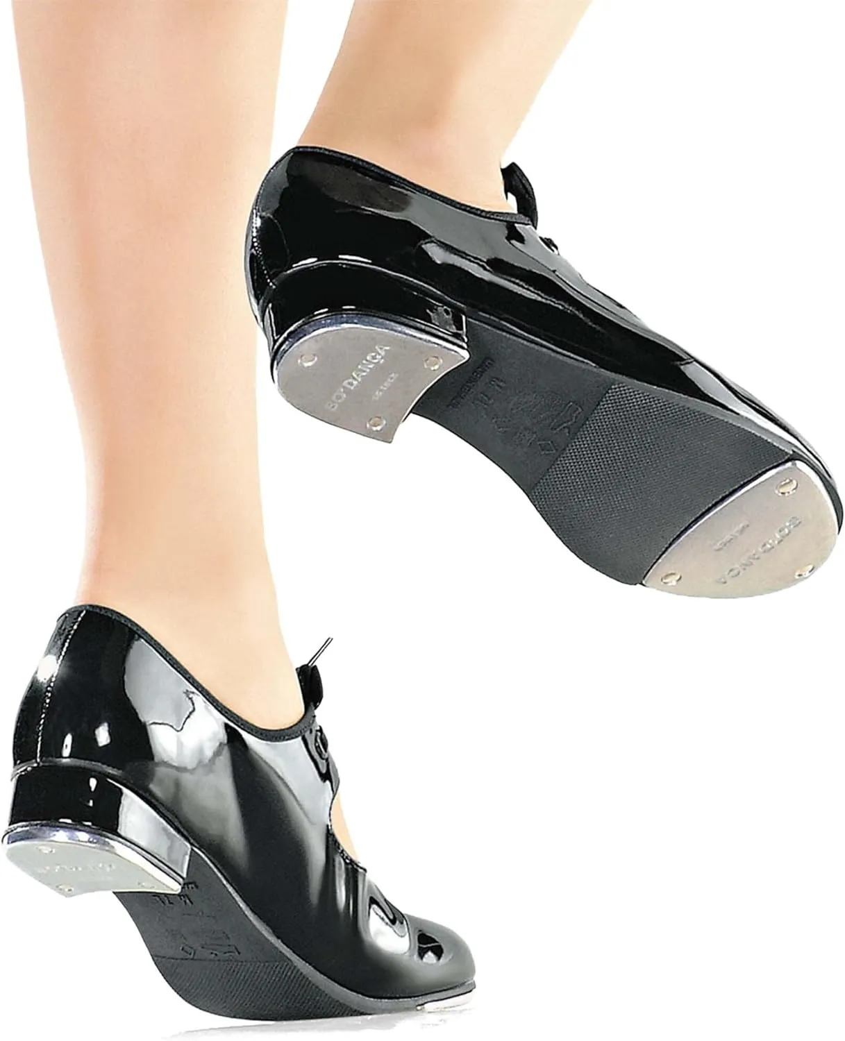 Tyette Vegan Tap Shoes for Beginners, Elastic Snaps, Flexible Sole, Aluminum Taps - TA35 Val - TA36 Valiant