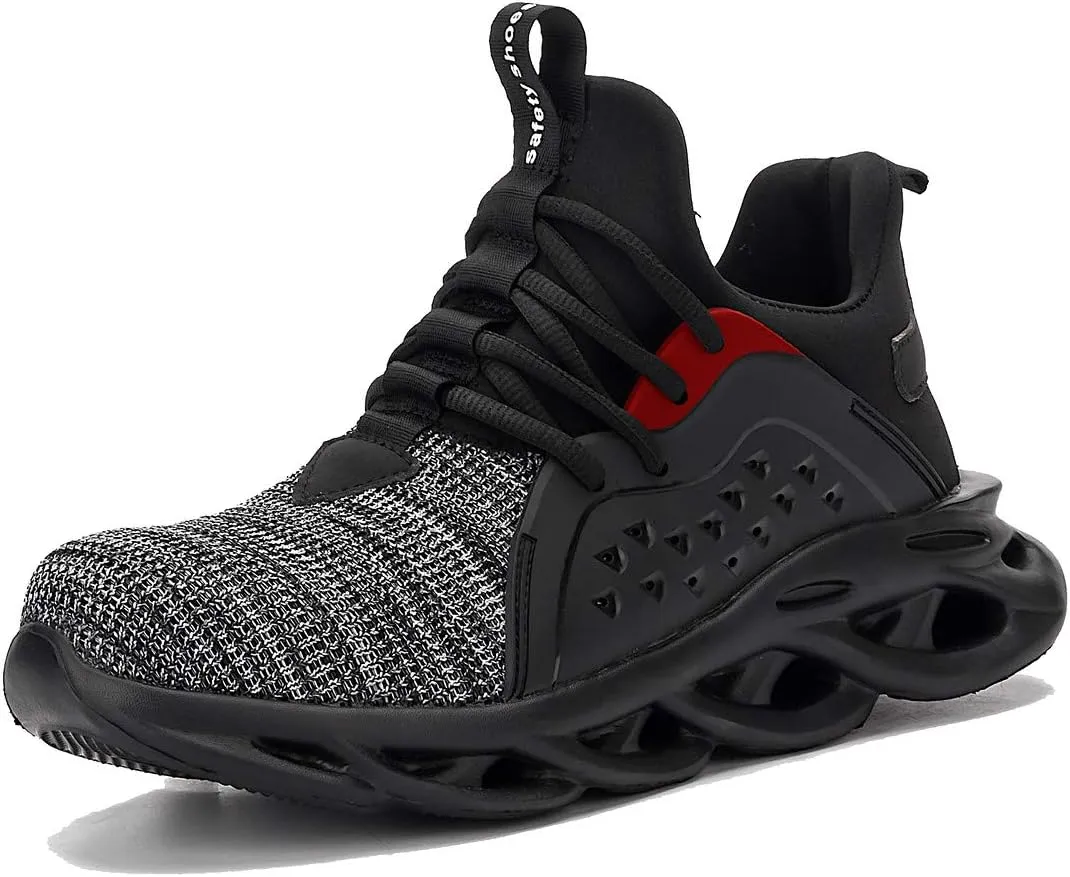 U-lite Steel Toe Safety Indestructible Work Shoes for Men Women, Lightweight Breathable Water-Proof Industrial Construction Shoe