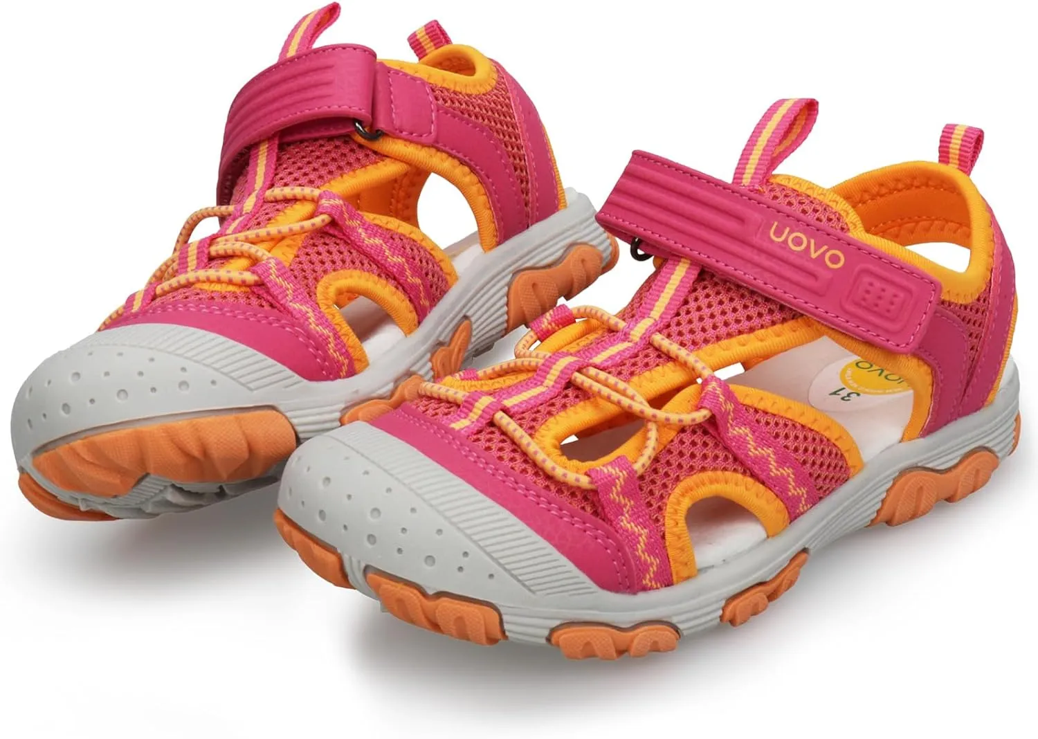 UOVO Boys Girls Summer Water Sandals Closed Toe Lightweight Outdoor Sport Shoes(Toddler/Little Kid/Big Kid)
