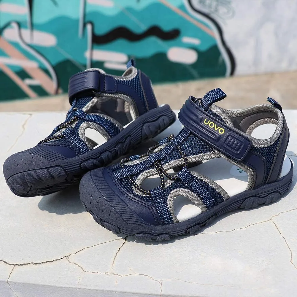 UOVO Boys Girls Summer Water Sandals Closed Toe Lightweight Outdoor Sport Shoes(Toddler/Little Kid/Big Kid)