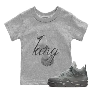 Value-for-money Tees SNRT 4 - Cement Kids 3D King Jordan Sneaker Expedited shipping Wet Air