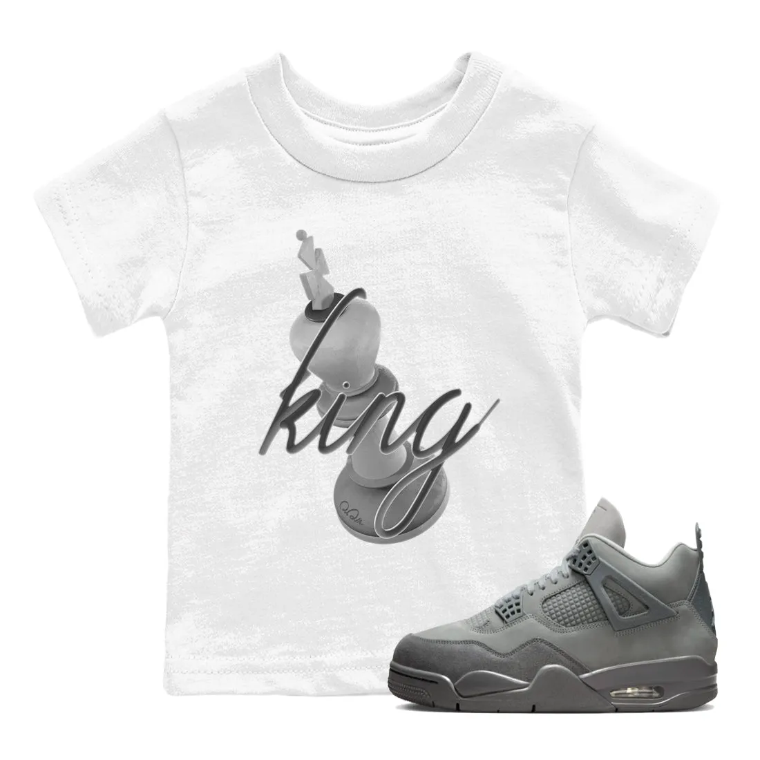 Value-for-money Tees SNRT 4 - Cement Kids 3D King Jordan Sneaker Expedited shipping Wet Air