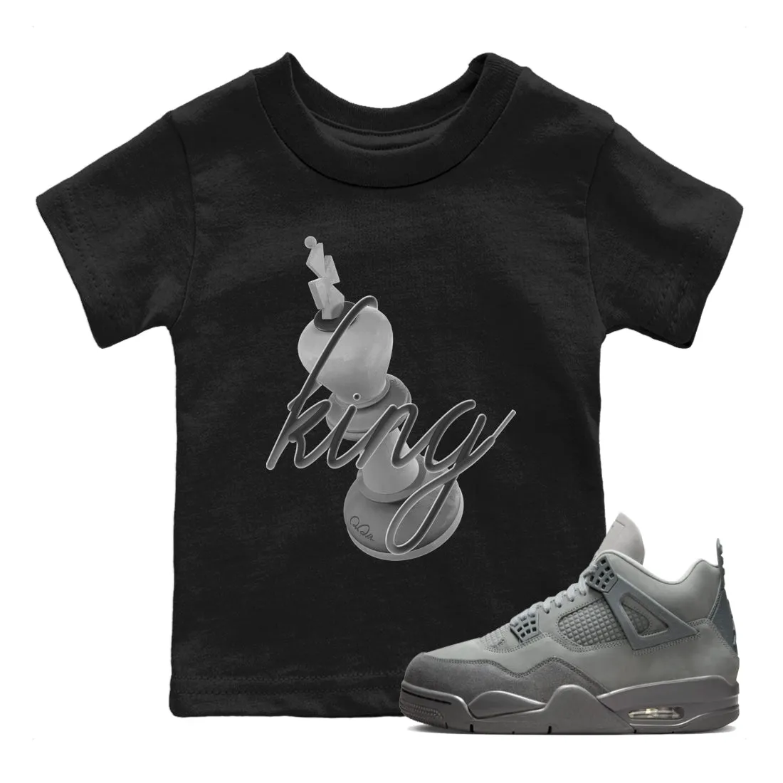 Value-for-money Tees SNRT 4 - Cement Kids 3D King Jordan Sneaker Expedited shipping Wet Air