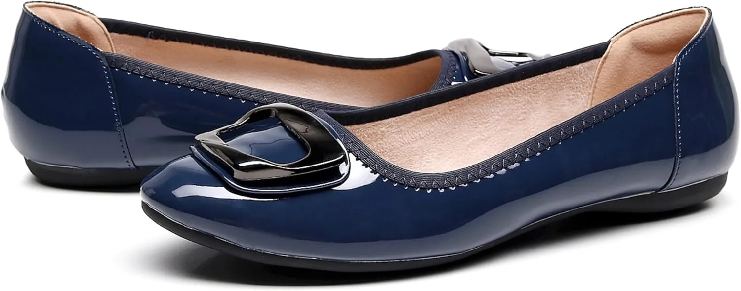 VenusCelia Women's Buckle Dance Flats Shoe