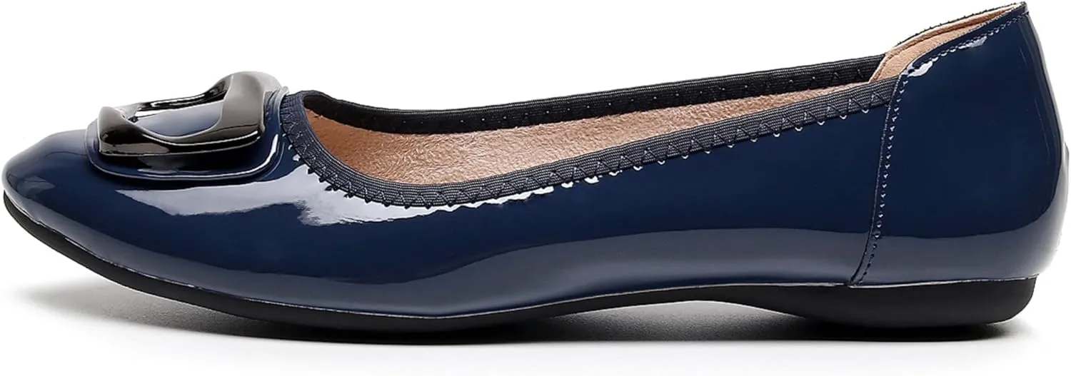 VenusCelia Women's Buckle Dance Flats Shoe
