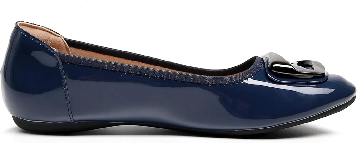 VenusCelia Women's Buckle Dance Flats Shoe