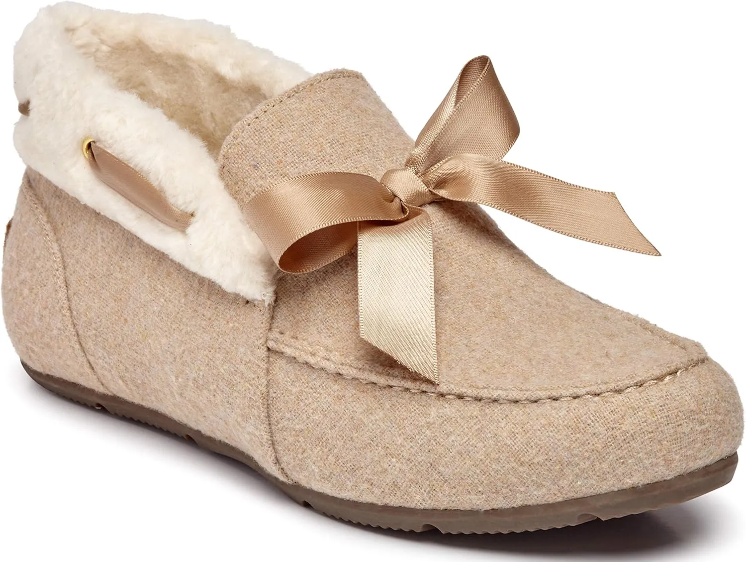 Vionic Women's Haven Shirley Slipper - Ladies Faux Shearling Ankle Slippers with Concealed Orthotic Arch Support Wheat 6 Wide US