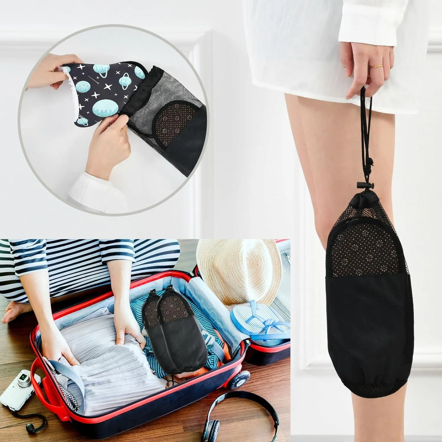 visesunny Blue Space Planet Pattern Cozy Fuzzy Mens Womens Memory Foam House Slippers Plush Fleece Indoor Outdoor Slipper