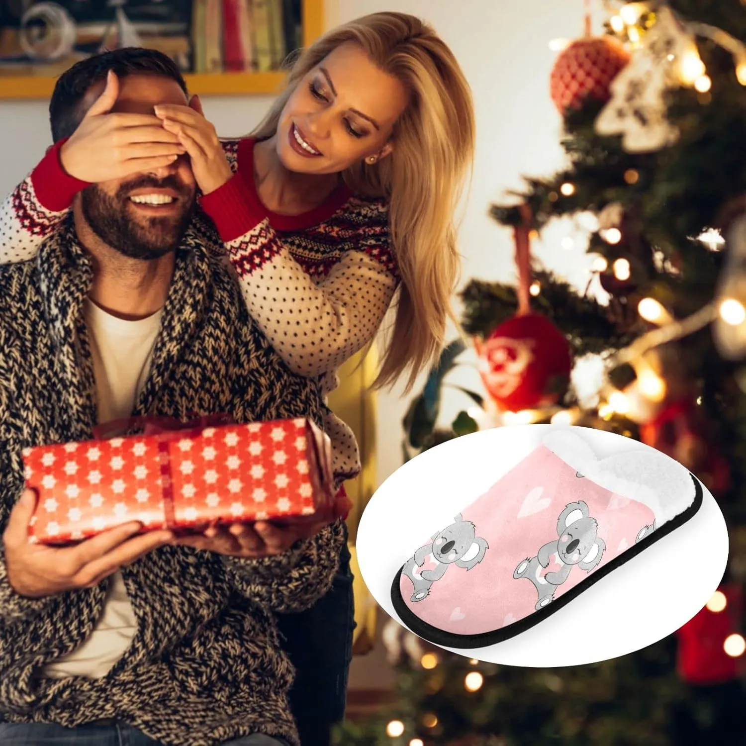 visesunny Modern Slippers for Women Mens Winter Womens Slipper Warm Comfy Memory Foam House Slippers Shoes Bedroom Cozy Indoor Outdoor Slippers