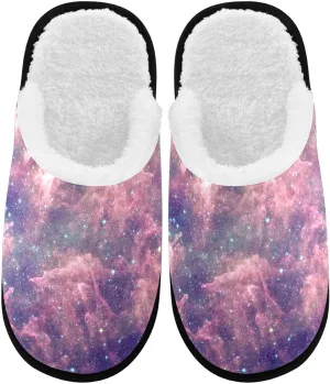 visesunny Star Planet Magic Galaxy Cozy Fuzzy Mens Womens Memory Foam House Slippers Plush Fleece Indoor Outdoor Slipper