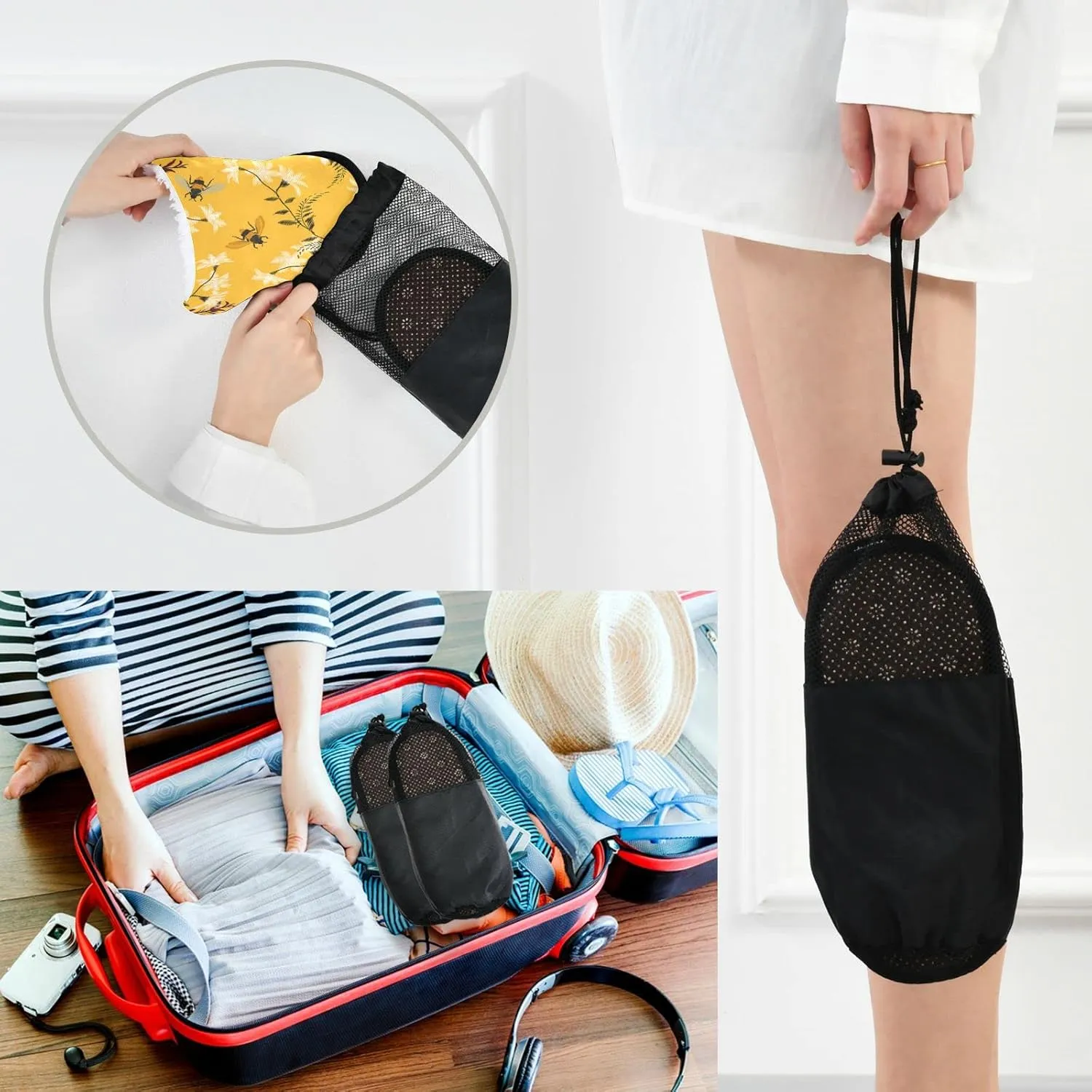 visesunny Stylish Embroidery Bee Butterfly Cozy Fuzzy Mens Womens Memory Foam House Slippers Plush Fleece Indoor Outdoor Slipper