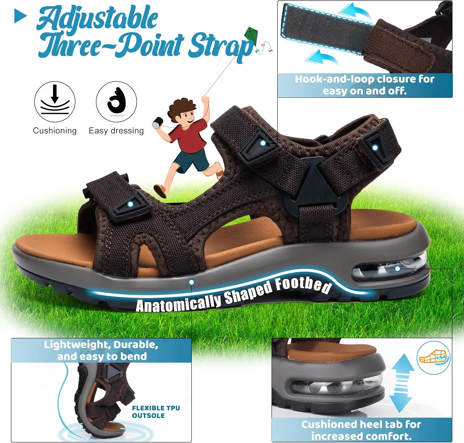 visionreast Boys Sandals Camouflage Print Kids Fashion Sport Sandals Outdoor Sandal Athletic Casual Sandals Beach Shoes