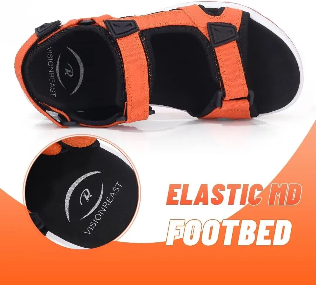 visionreast Mens Athletic Sandals Open Toe Hiking Outdoor Non-slip Sandals Air Cushion Sport Casual Beach Sandals