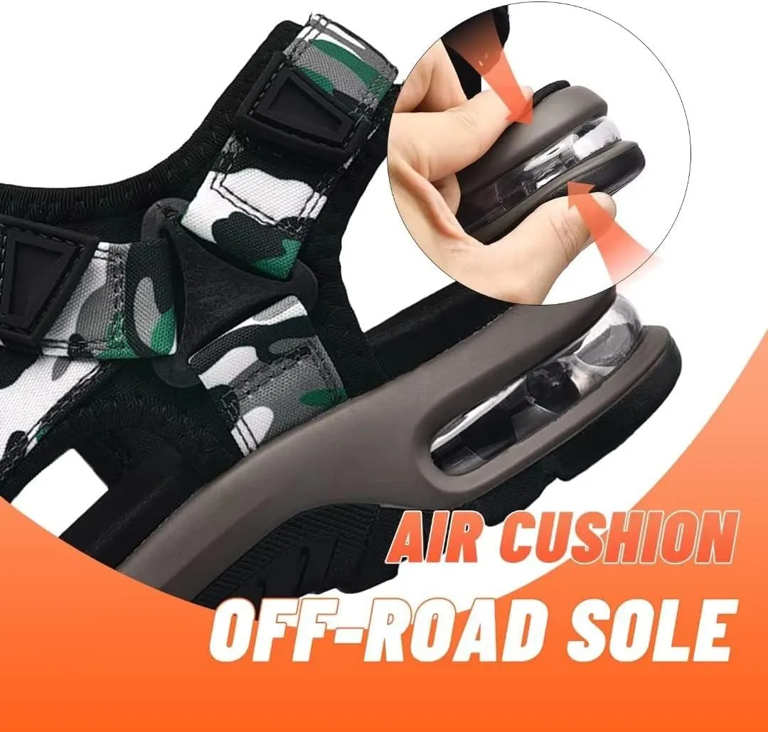 visionreast Mens Athletic Sandals Open Toe Hiking Outdoor Non-slip Sandals Air Cushion Sport Casual Beach Sandals