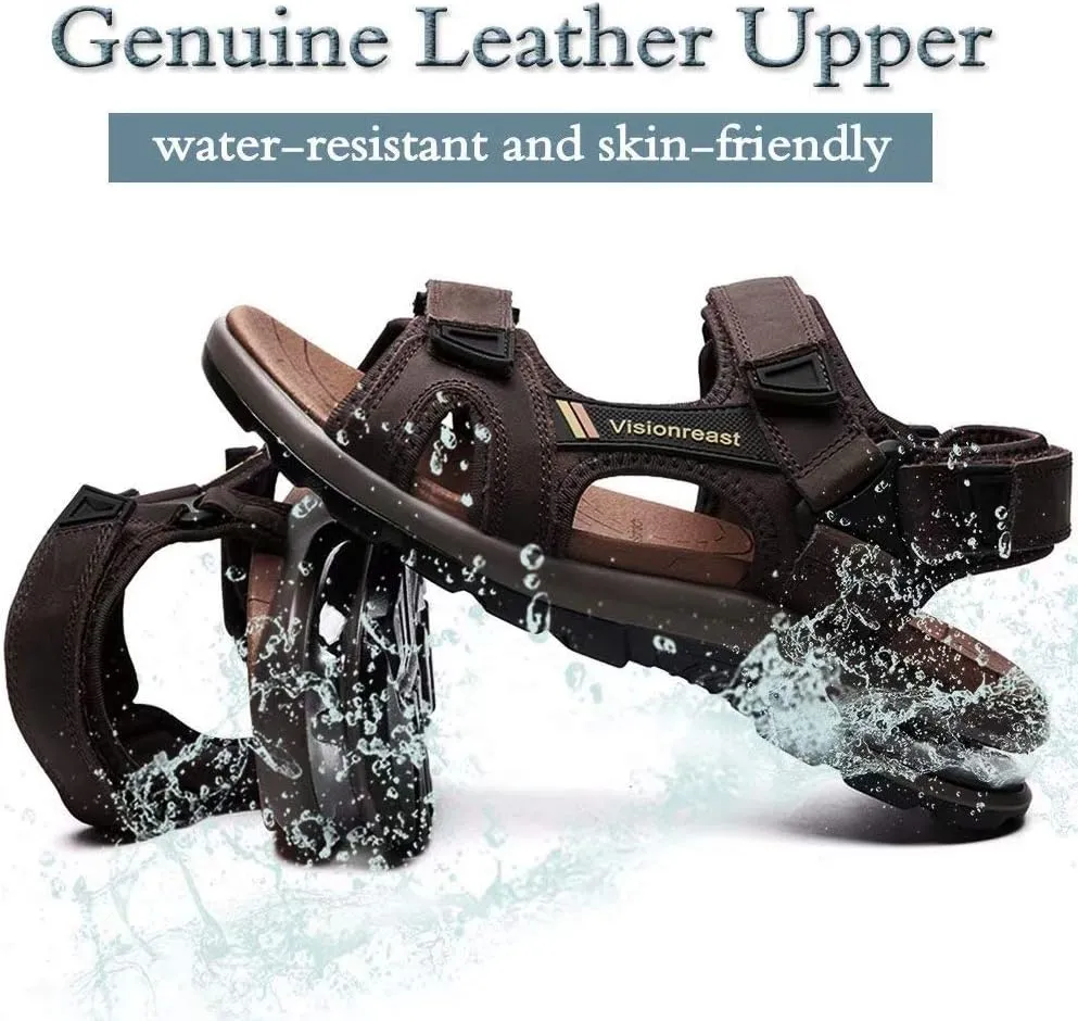 visionreast Mens Athletic Sandals Open Toe Hiking Outdoor Non-slip Sandals Air Cushion Sport Casual Beach Sandals