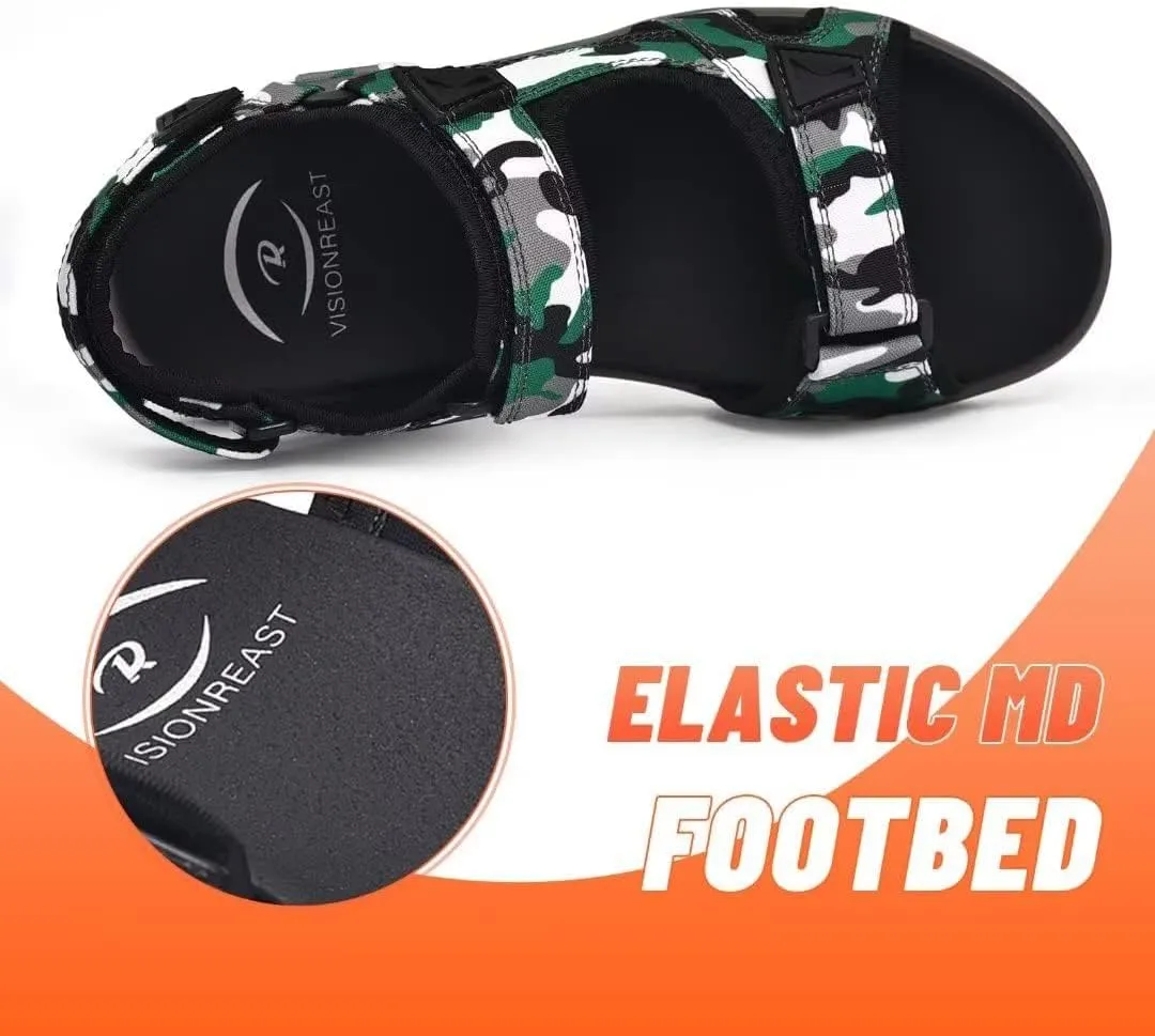 visionreast Mens Athletic Sandals Open Toe Hiking Outdoor Non-slip Sandals Air Cushion Sport Casual Beach Sandals
