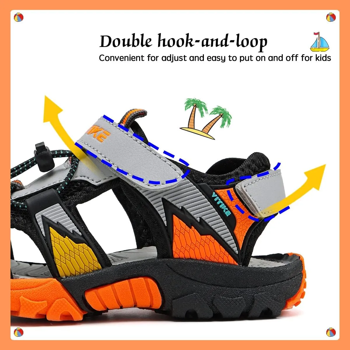 VITUOFLY Kids Sandals Boys Outdoor Hiking Sports Sandal Girls Pool Beach Shoes Summer Water Shoe Sneakers