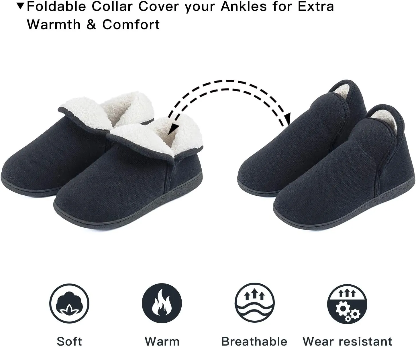 VONMAY Women's Slippers Boots Memory Foam Fuzzy Booties House Shoes Winter Warm Indoor Outdoor