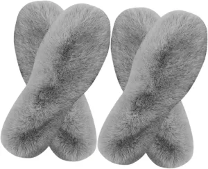 Warm Faux Fur Slipper Inserts 4 Pairs for Women Men Detachable Insoles Slippers Heel Grips for Boots
