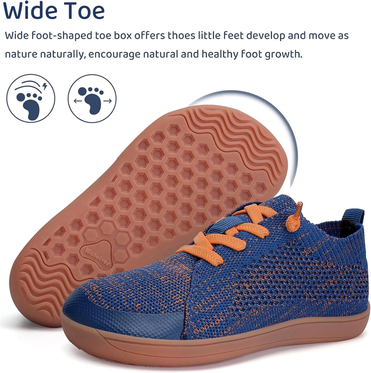 WateLves Toddler Little Kids Wide Barefoot Shoes Boys Girls Minimalist Sneakers Lightweight Breathable Walking Shoes | Naturally Splay | Flexible Fit