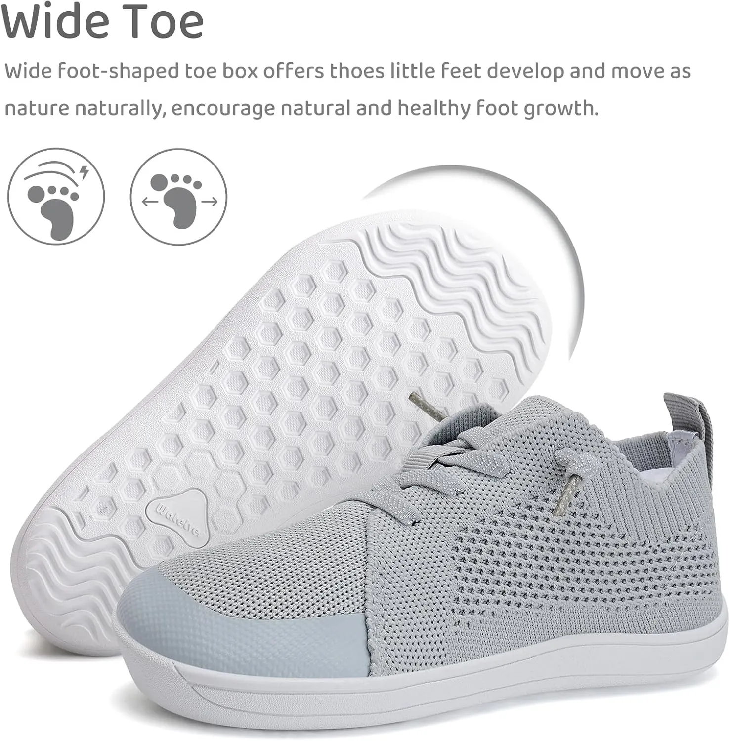 WateLves Toddler Little Kids Wide Barefoot Shoes Boys Girls Minimalist Sneakers Lightweight Breathable Walking Shoes | Naturally Splay | Flexible Fit