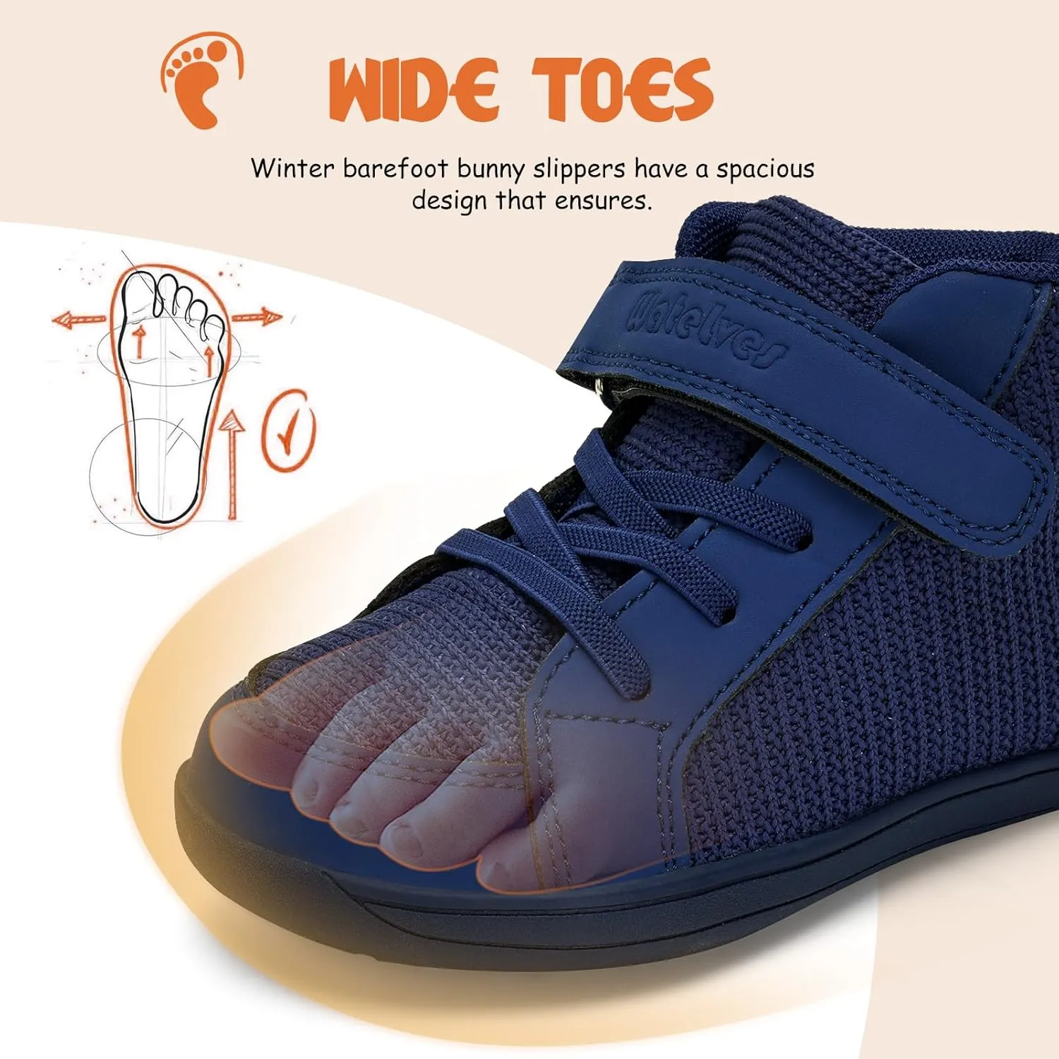 WateLves Toddler Little Kids Wide Barefoot Shoes Boys Girls Winter High Top Minimalist Sneakers Boots Walking Shoes for Indoor Outdoor | Naturally Splay | Flexible Fit