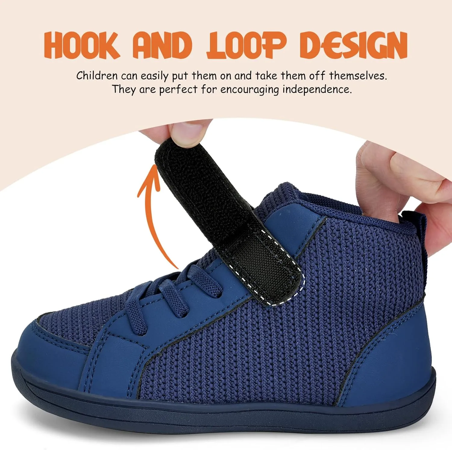 WateLves Toddler Little Kids Wide Barefoot Shoes Boys Girls Winter High Top Minimalist Sneakers Boots Walking Shoes for Indoor Outdoor | Naturally Splay | Flexible Fit
