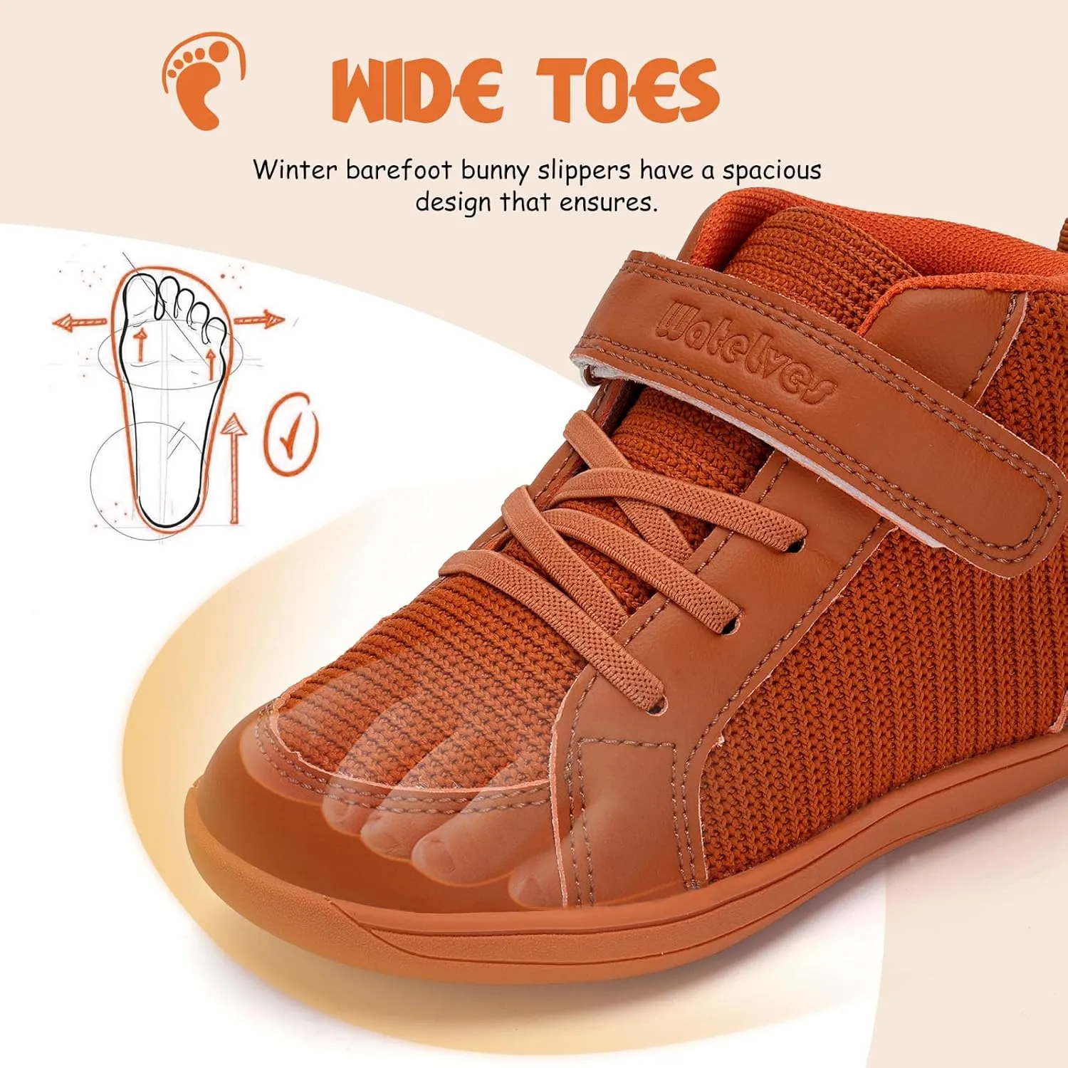 WateLves Toddler Little Kids Wide Barefoot Shoes Boys Girls Winter High Top Minimalist Sneakers Boots Walking Shoes for Indoor Outdoor | Naturally Splay | Flexible Fit