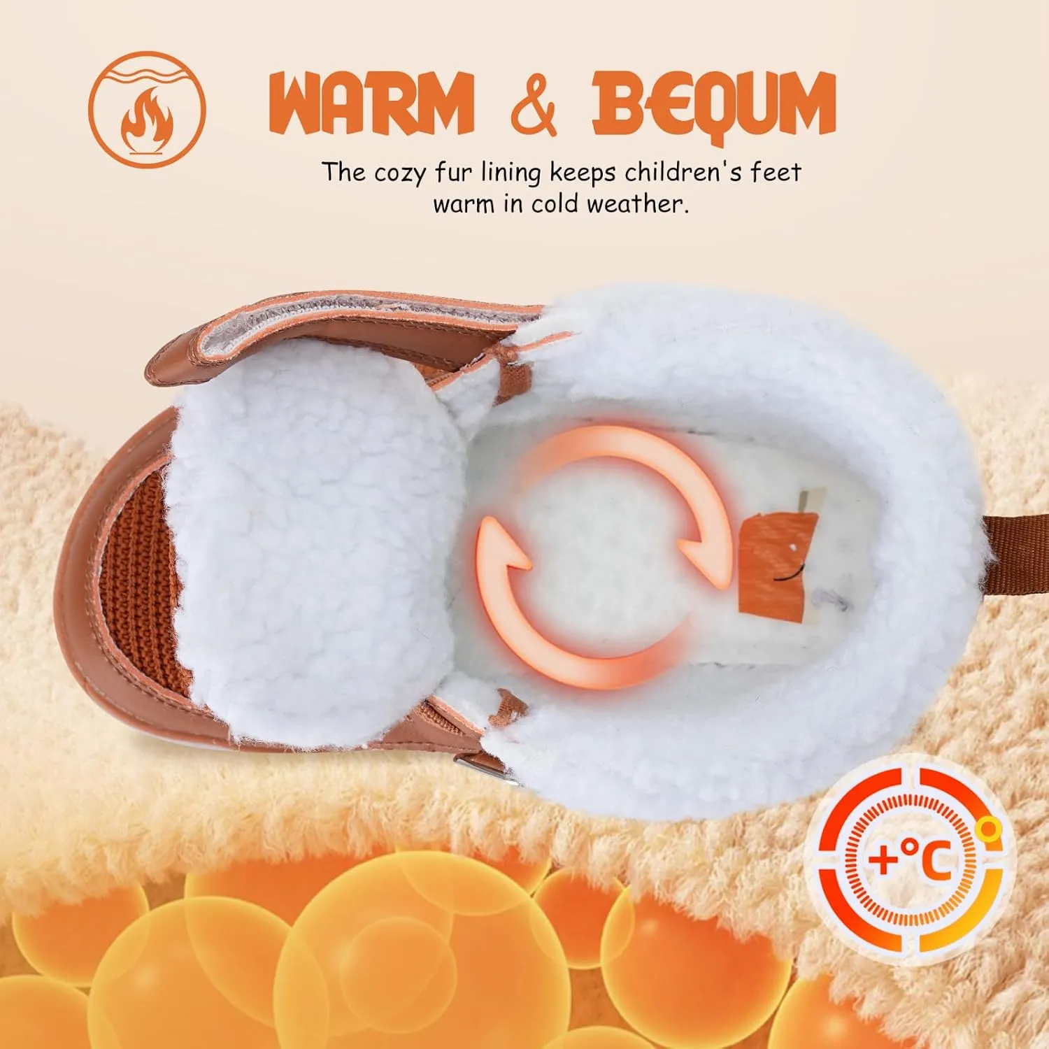 WateLves Toddler Little Kids Wide Barefoot Shoes Boys Girls Winter High Top Minimalist Sneakers Faux Fur Ankle Boots Warm Walking Shoes for Indoor Outdoor | Naturally Splay | Flexible Fit
