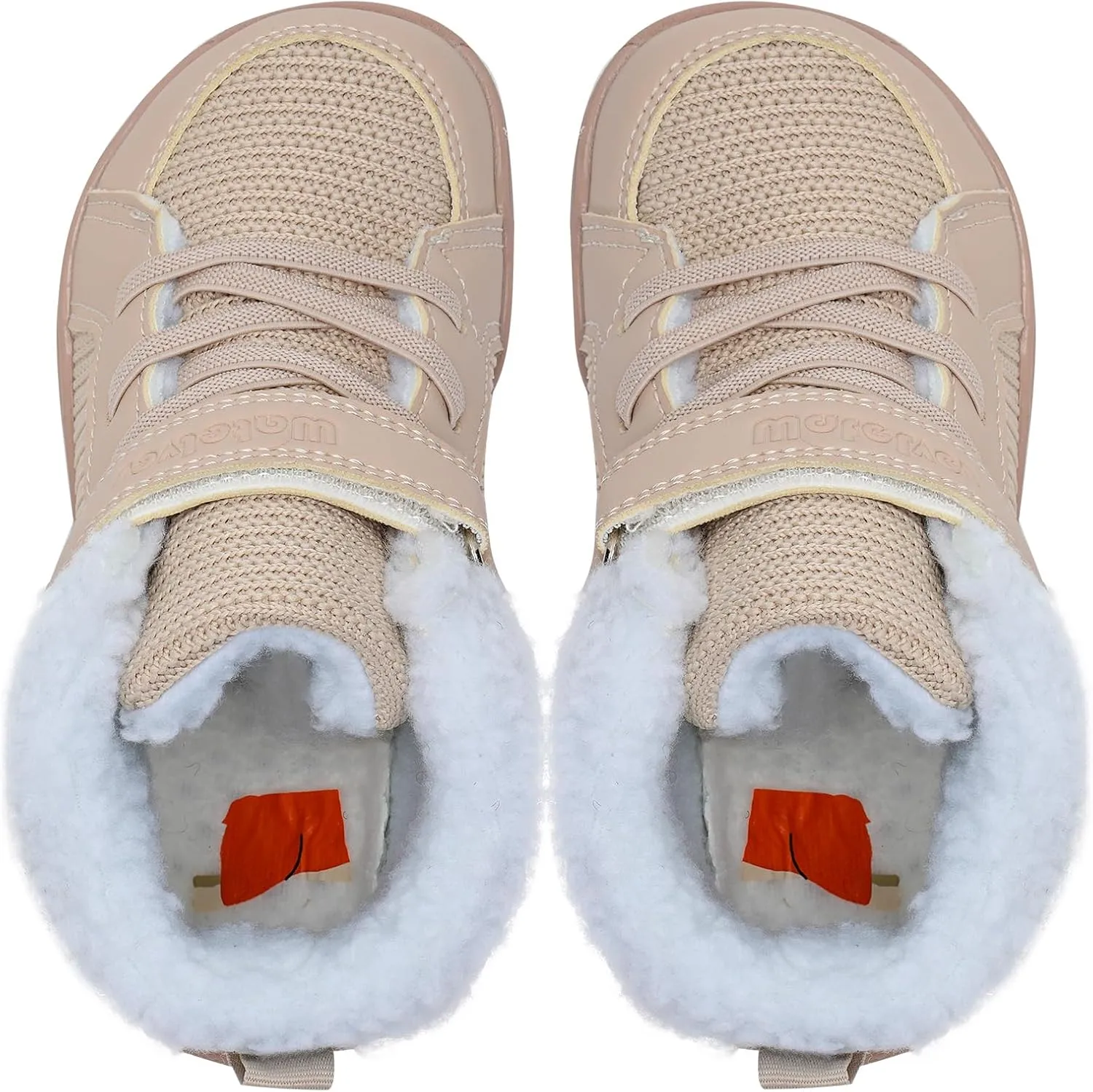 WateLves Toddler Little Kids Wide Barefoot Shoes Boys Girls Winter High Top Minimalist Sneakers Faux Fur Ankle Boots Warm Walking Shoes for Indoor Outdoor | Naturally Splay | Flexible Fit