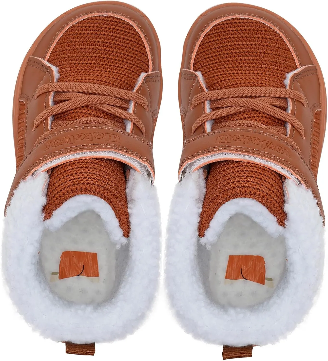 WateLves Toddler Little Kids Wide Barefoot Shoes Boys Girls Winter High Top Minimalist Sneakers Faux Fur Ankle Boots Warm Walking Shoes for Indoor Outdoor | Naturally Splay | Flexible Fit