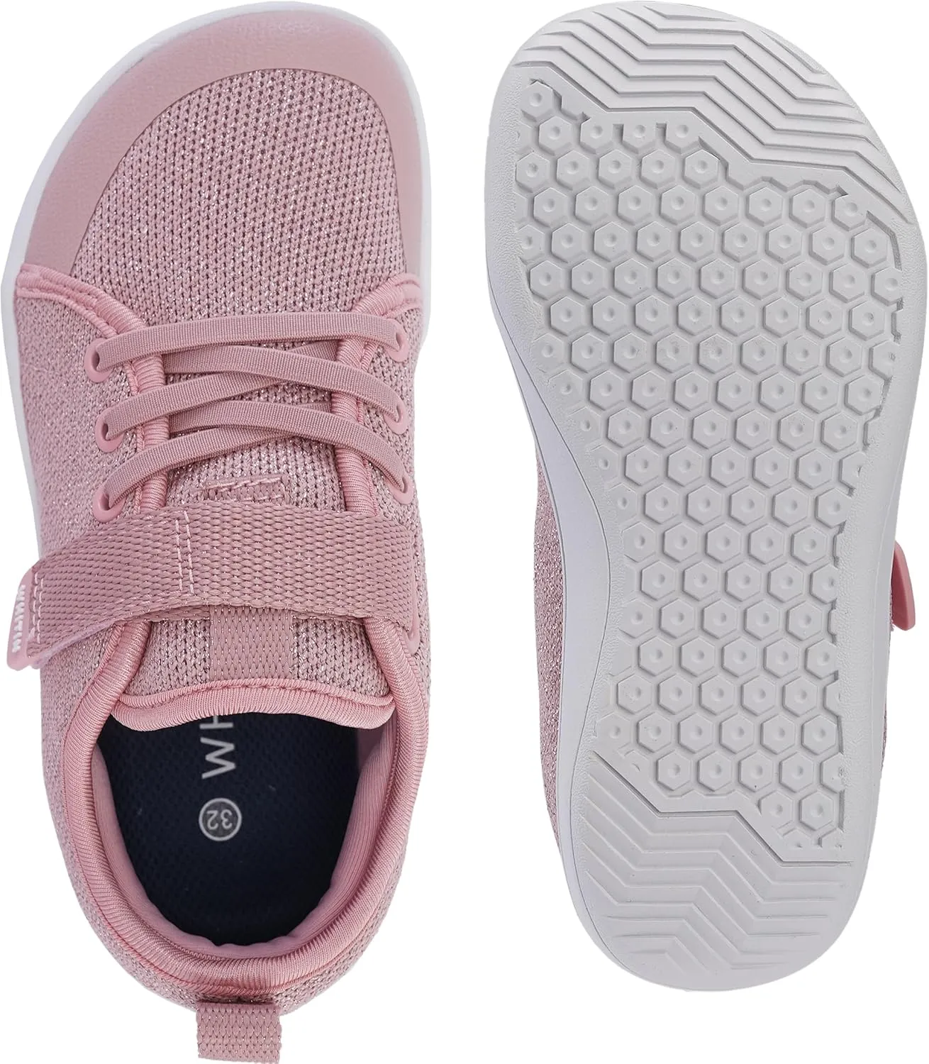 WHITIN Little/Big Kid Barefoot Shoes | Boys/Girls Lace-up Minimalist Sneakers | Wide Toe Box | Natural Flexible Fit