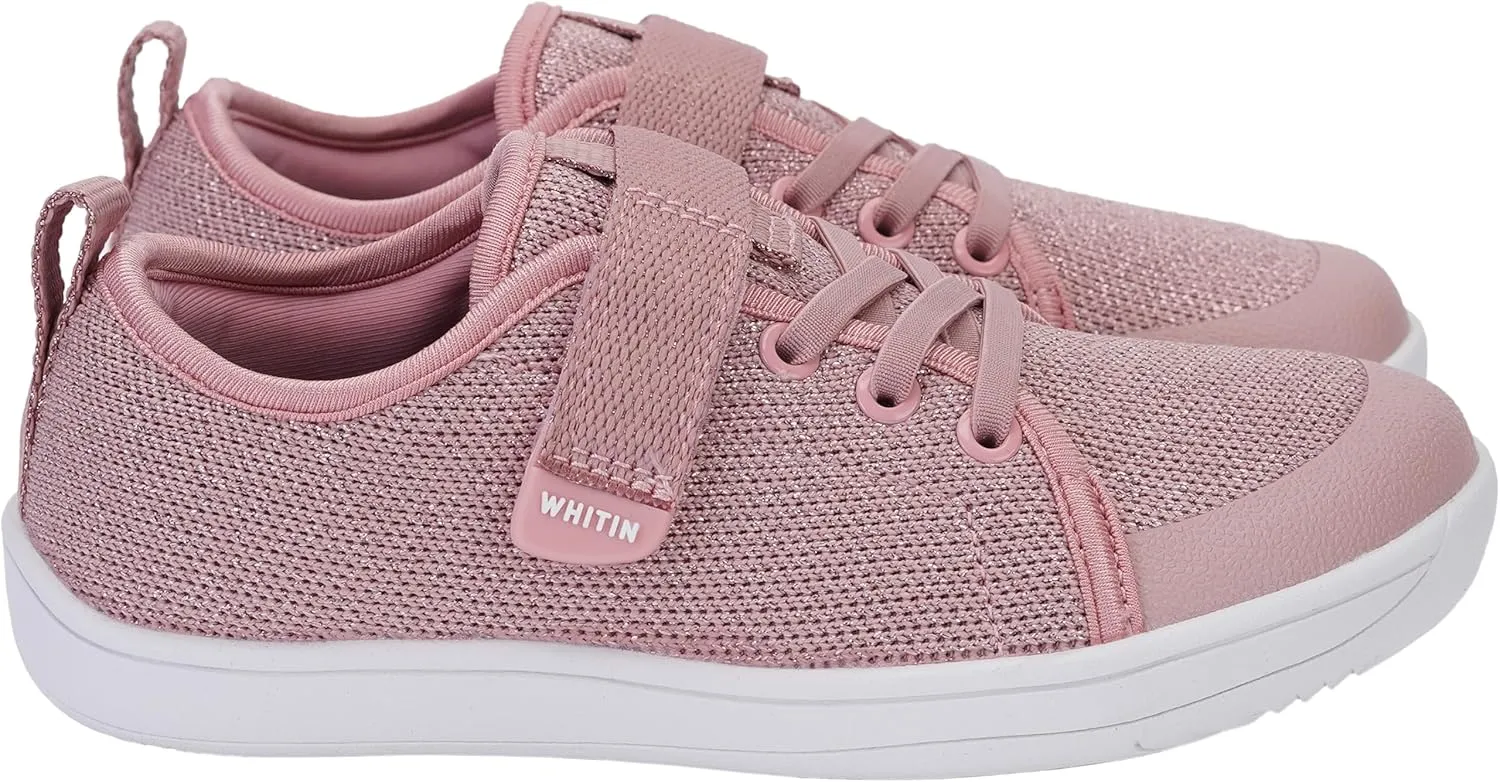 WHITIN Little/Big Kid Barefoot Shoes | Boys/Girls Lace-up Minimalist Sneakers | Wide Toe Box | Natural Flexible Fit