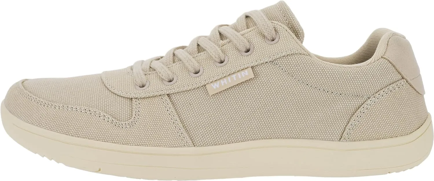 WHITIN Men's Wide Barefoot Shoes | Canvas Minimalist Sneakers | Zero Drop Sole