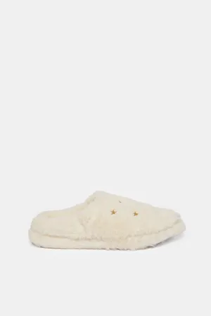 Women Beige Closed Toe Slipper