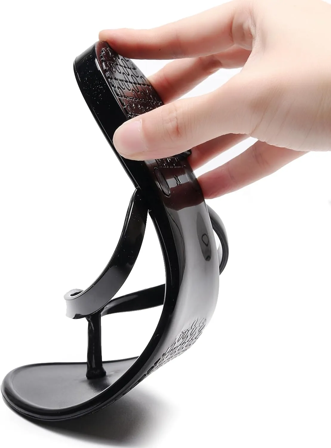 Women Flip Flops Thong Sandals Jelly Shoes Flat Slides Clear Jellies Pool Slippers Bathroom Summer Beach Size 8 Ladies Non Slip Dress Comfortable Quick Drying Soft