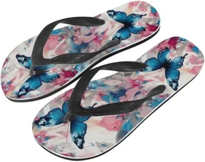 Women Geometry Flip Flop Sandal, Butterfly Sunflower Lightweight Thong Sandals Comfort Summer Beach Slippers