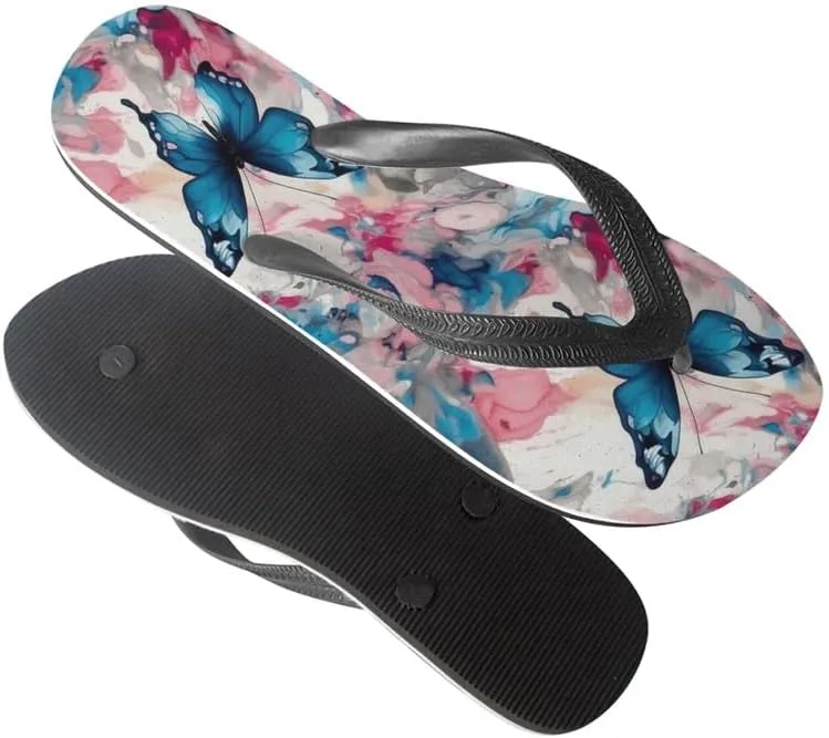 Women Geometry Flip Flop Sandal, Butterfly Sunflower Lightweight Thong Sandals Comfort Summer Beach Slippers