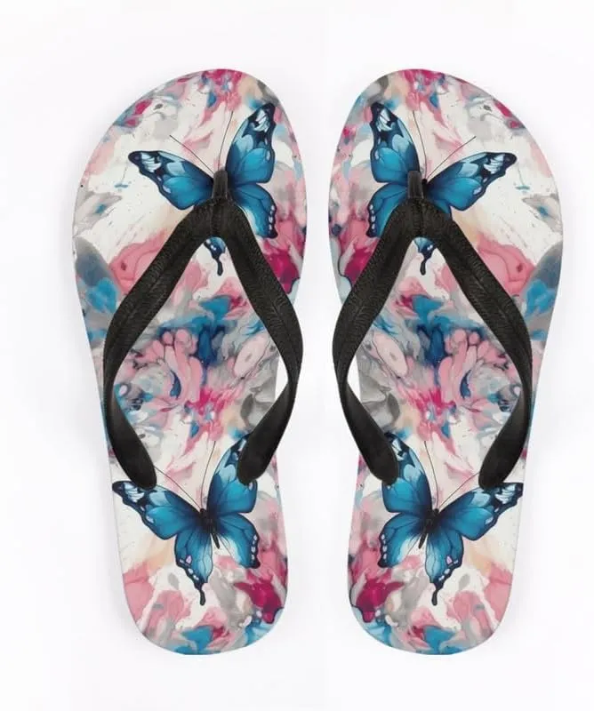 Women Geometry Flip Flop Sandal, Butterfly Sunflower Lightweight Thong Sandals Comfort Summer Beach Slippers