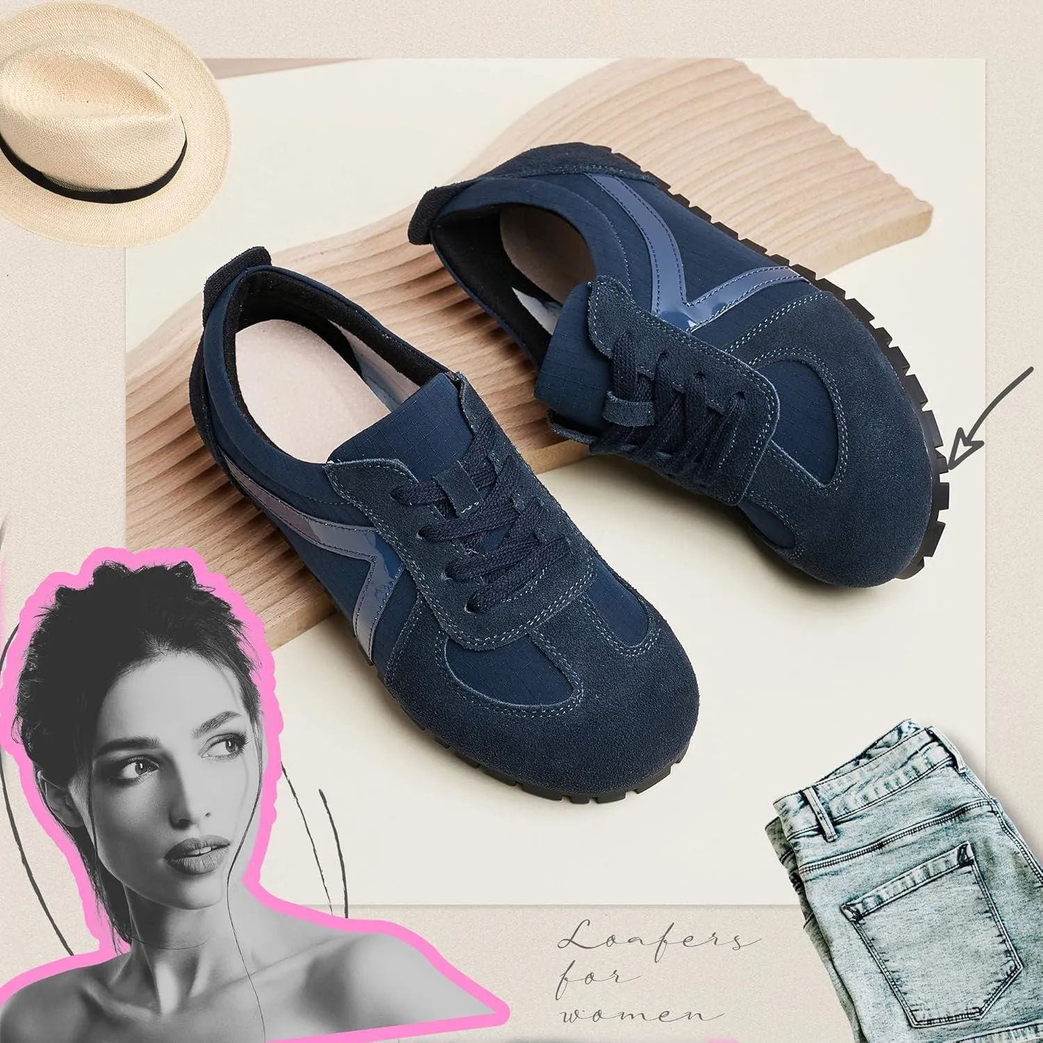 Women Loafers Shoes Casual Flat Comfortable Walking Shoes Women's Fashion Sneakers Footwear