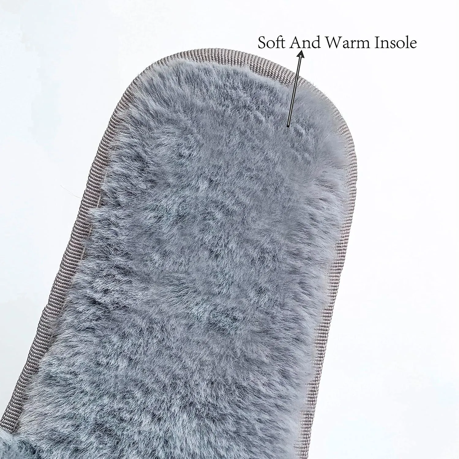 Women Slippers with Real Fox Fur Ball, Girl Furry Cozy Warm House Slipper, Open Toe Soft Flat Slide Sandals for Women Indoor Outdoor