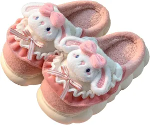 Womens Animal Cozy Indoor Plush Slippers Puppy Non Slip Warm Cozy Fluffy Kawaii Fuzzy Home Slipper