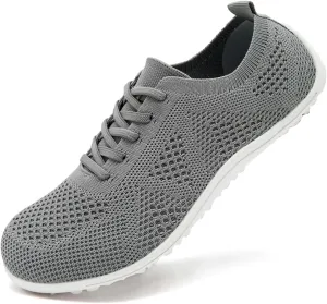 Women's Barefoot Shoes Walking Sports Zero Drop Sole Running Casual Sneakers Slip On Breathable Soft Fashion House Shoes White